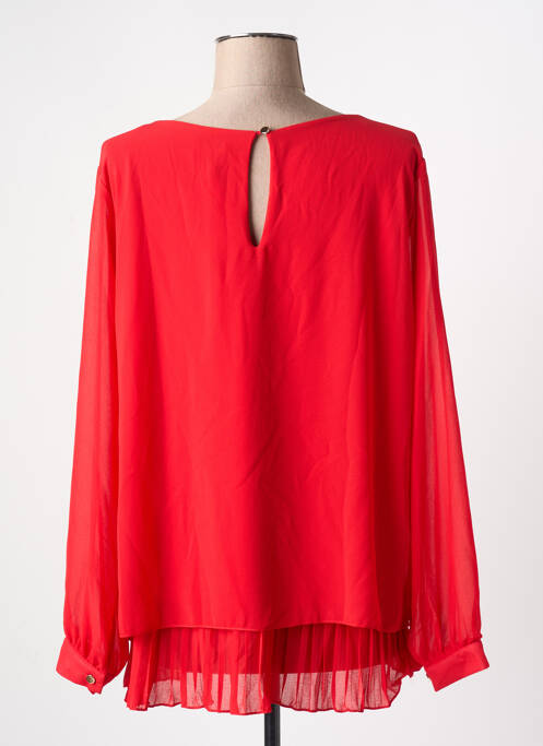 Blouse col rond manches longues rouge COULEURS DU TEMPS femme
