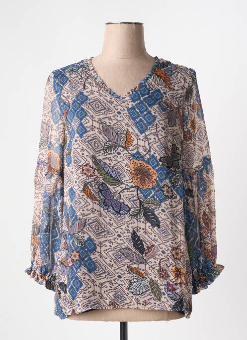 Blouse imprimé fantaisie manches longues beige MERI & ESCA femme