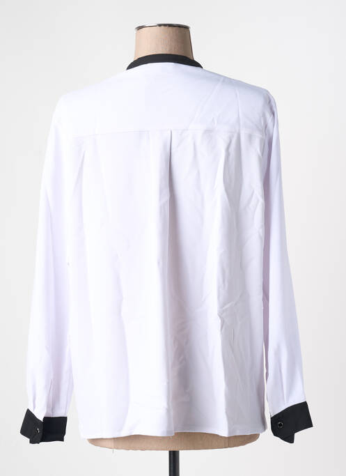 Blouse poignets boutonnés avec fente manches longues blanc GREGORY PAT femme