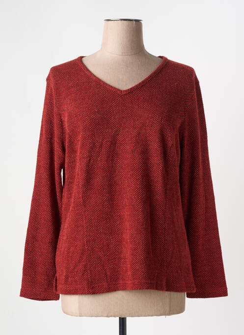 Pull coupe cintrée manches longues orange GUY DUBOUIS femme