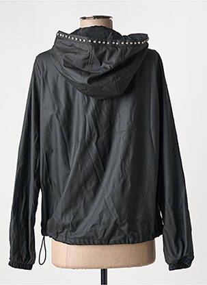 Coupe-vent manches longues a capuche noir ZIA1 femme