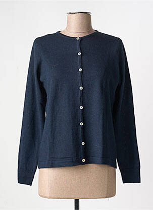 Gilet manches longues fermeture boutonnée sur le devant bleu QUATRE VINGT JOURS femme
