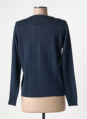 Gilet manches longues fermeture boutonnée sur le devant bleu QUATRE VINGT JOURS femme