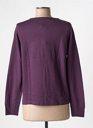 Gilet manches longues col rond violet QUATRE VINGT JOURS femme