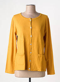 Gilet manches longues fermeture boutonnée sur le devant jaune GRIFFON femme