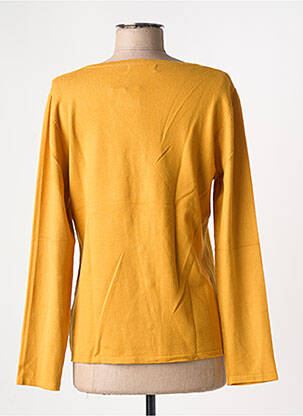 Gilet manches longues col rond jaune GRIFFON femme