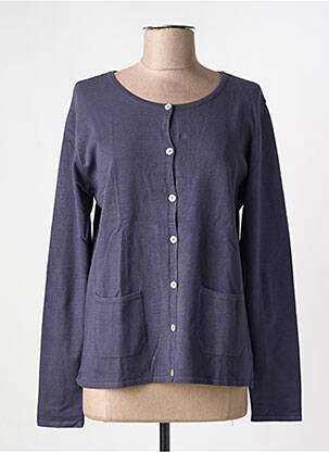 Gilet manches longues fermeture boutonnée sur le devant bleu GRIFFON femme