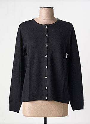 Gilet manches longues fermeture boutonnée sur le devant noir QUATRE VINGT JOURS femme
