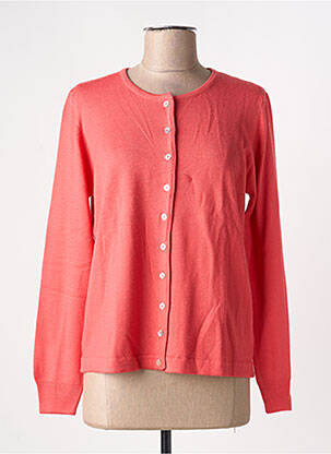 Gilet manches longues fermeture boutonnée sur le devant rose QUATRE VINGT JOURS femme