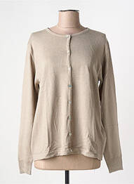 Gilet manches longues fermeture boutonnée sur le devant beige QUATRE VINGT JOURS femme