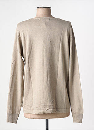 Gilet manches longues col rond beige QUATRE VINGT JOURS femme