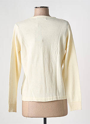 Gilet manches longues col rond beige QUATRE VINGT JOURS femme