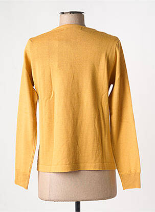 Gilet manches longues fermeture boutonnée sur le devant jaune QUATRE VINGT JOURS femme