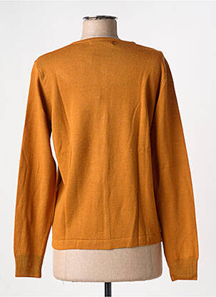 Gilet manches longues col rond jaune QUATRE VINGT JOURS femme
