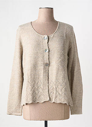 Gilet manches longues beige GRIFFON femme