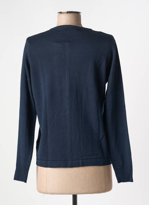 Gilet manches longues fermeture boutonnée sur le devant bleu QUATRE VINGT JOURS femme