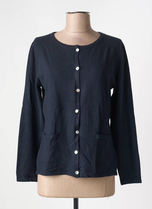 Gilet manches longues fermeture boutonnée sur le devant bleu GRIFFON femme
