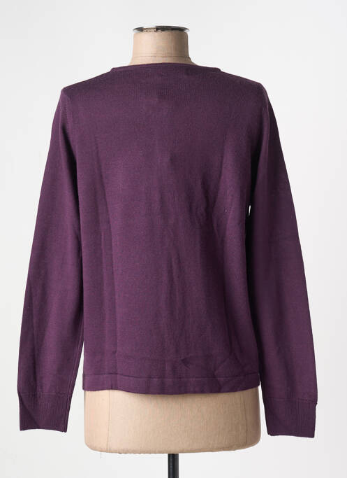 Gilet manches longues fermeture boutonnée sur le devant violet QUATRE VINGT JOURS femme