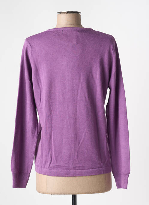 Gilet manches longues fermeture boutonnée sur le devant violet clair QUATRE VINGT JOURS femme