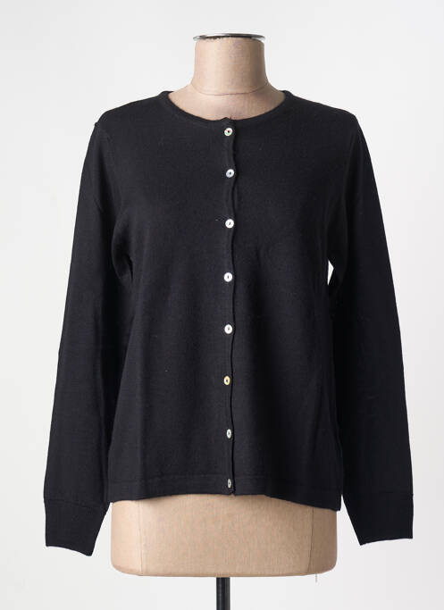 Gilet manches longues fermeture boutonnée sur le devant noir QUATRE VINGT JOURS femme