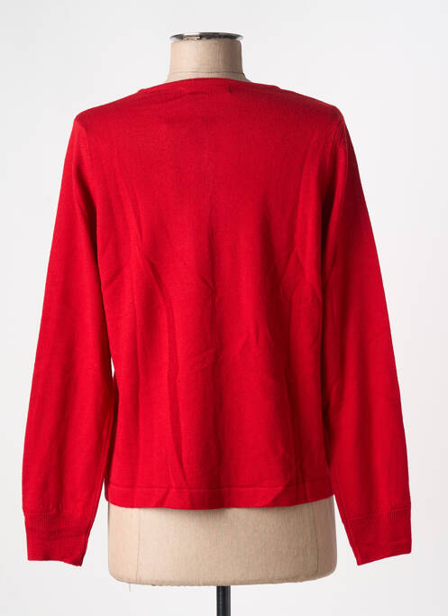 Gilet manches longues fermeture boutonnée sur le devant rouge QUATRE VINGT JOURS femme