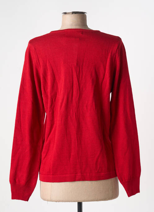 Gilet manches longues fermeture boutonnée sur le devant rouge fonce QUATRE VINGT JOURS femme