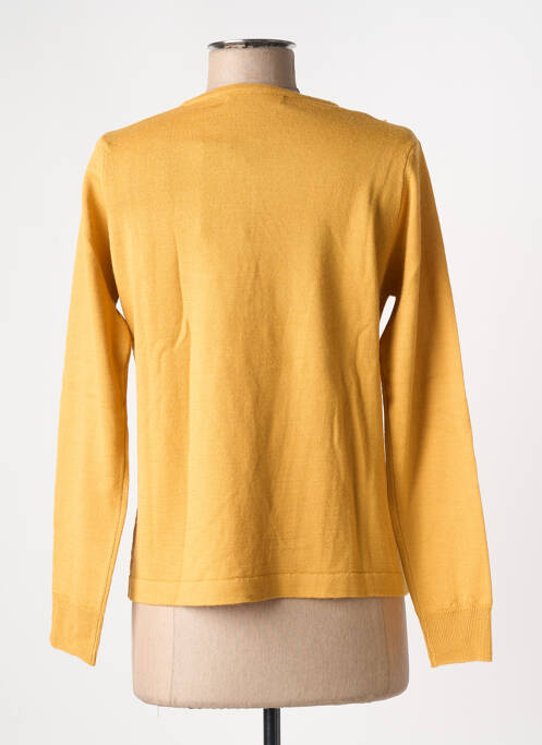 Gilet manches longues fermeture boutonnée sur le devant jaune QUATRE VINGT JOURS femme