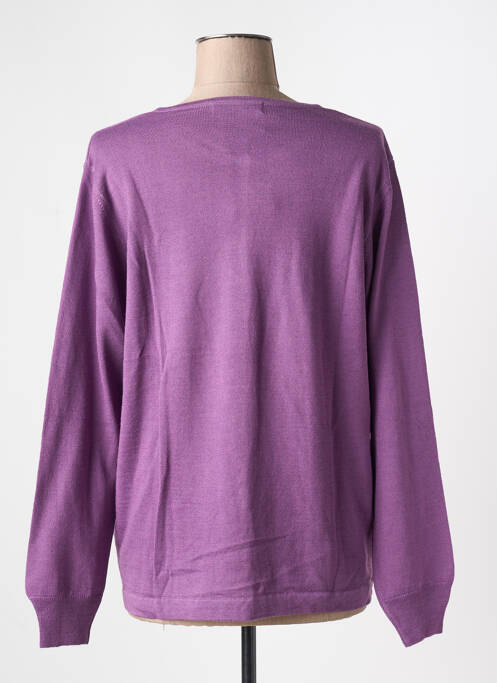 Gilet manches longues fermeture boutonnée sur le devant violet QUATRE VINGT JOURS femme