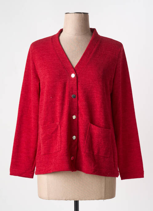 Gilet manches longues fermeture boutonnée sur le devant rouge GRIFFON femme