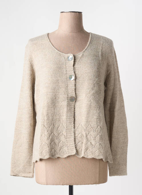 Gilet manches longues beige GRIFFON femme