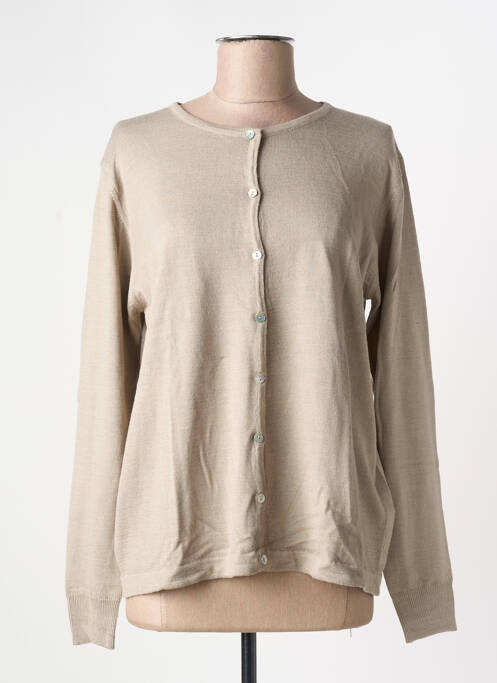 Gilet manches longues beige QUATRE VINGT JOURS femme