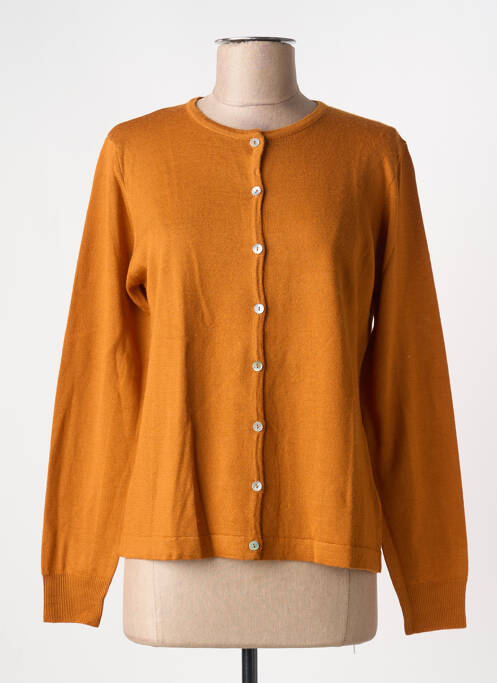 Gilet manches longues jaune QUATRE VINGT JOURS femme