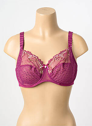 Soutien-gorge effet matière satinée haut soutien-gorge emboitant violet EMPREINTE femme