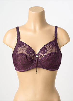Soutien-gorge effet matière satinée haut soutien-gorge emboitant violet EMPREINTE femme