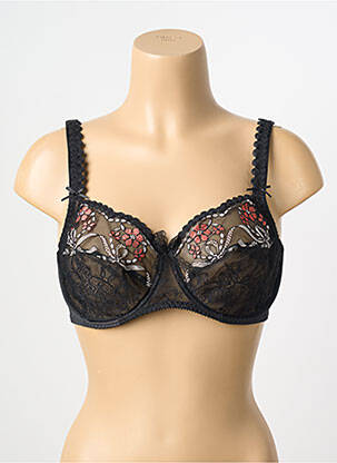 Soutien-gorge broderie haut soutien-gorge emboitant noir EMPREINTE femme