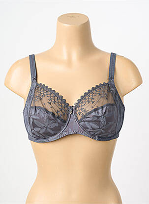 Soutien-gorge effet matière satinée haut soutien-gorge emboitant gris EMPREINTE femme