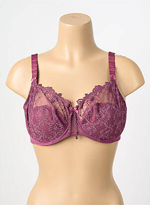 Soutien-gorge broderie haut soutien-gorge emboitant violet EMPREINTE femme