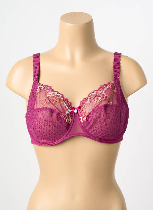 Soutien-gorge effet matière satinée haut soutien-gorge emboitant violet EMPREINTE femme