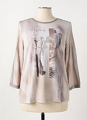 Top tissage jersey manches 3/4 beige RABE femme