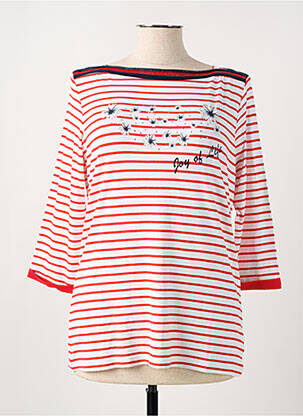 T-shirt manches 3/4 manches 3/4 rouge HAJO femme