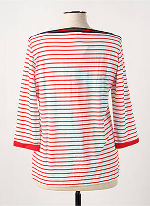 T-shirt sérigraphie avec strass manches 3/4 rouge HAJO femme