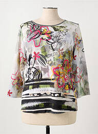 T-shirt sérigraphie avec strass manches 3/4 vert RABE femme