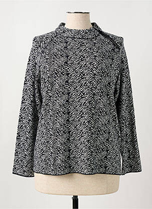 Pull tissage chiné manches longues noir THOMAS RABE femme