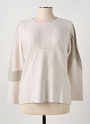 Pull coupe cintrée manches longues beige THOMAS RABE femme