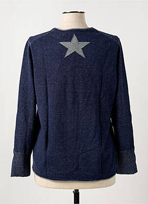 Pull coupe cintrée manches longues bleu HAJO femme