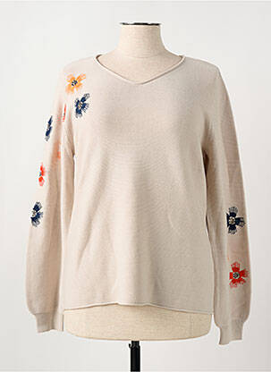 Pull coupe cintrée manches longues beige THOMAS RABE femme
