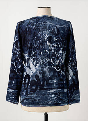 Pull coupe cintrée manches longues bleu HAJO femme