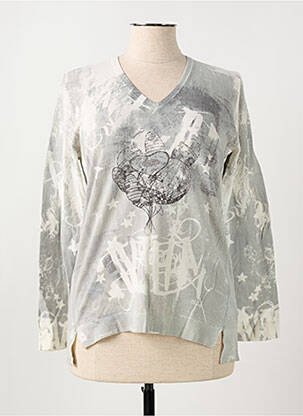 Pull col v manches longues gris THOMAS RABE femme
