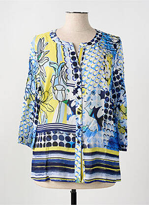 Chemisier imprimé fleurs manches 3/4 bleu RABE femme