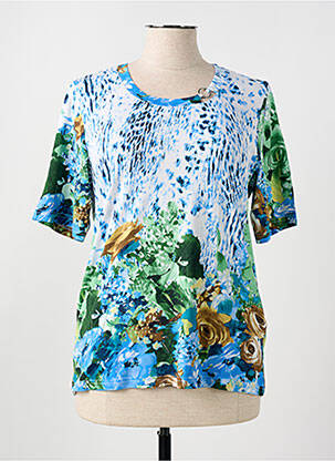 T-shirt stretch manches courtes bleu HAJO femme